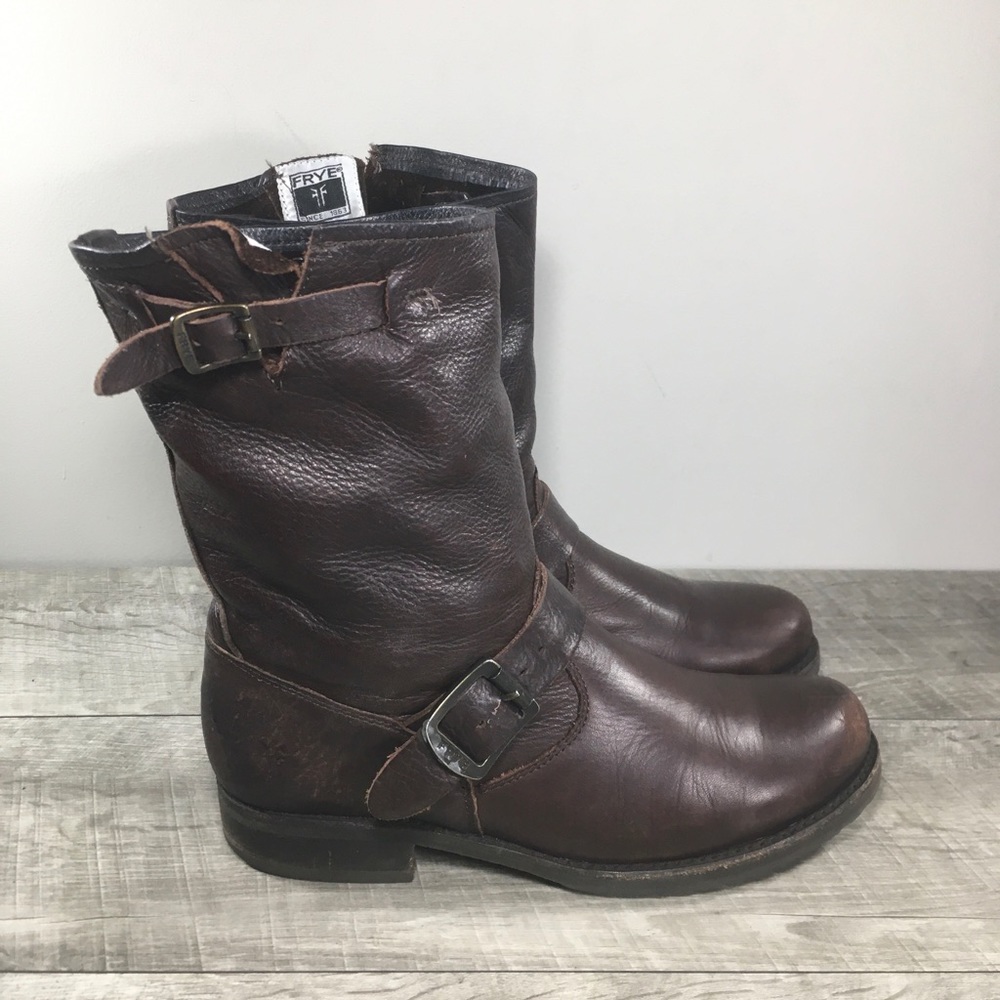Frye Brown Leather Ankle Boots